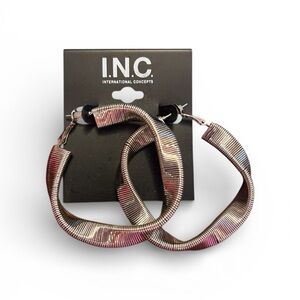 INC International Concepts Metallic Twisted Hoop Earrings